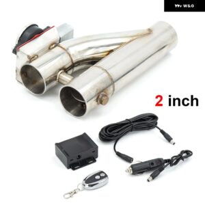 Y パイプ 電動排気カットアウトON/OFFデュアル バルブ コントローラ ー付きカットアウトダウン パイプ キット 304 ステンレス - 2.0 Inch type2