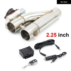 Y パイプ 電動排気カットアウトON/OFFデュアル バルブ コントローラ ー付きカットアウトダウン パイプ キット 304 ステンレス - 2.25 Inch type2