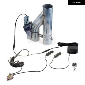 Y パイプ 電動排気カットアウトON/OFFデュアル バルブ コントローラ ー付きカットアウトダウン パイプ キット 304 ステンレス - 2.25 Inch type3