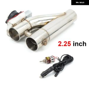 Y パイプ 電動排気カットアウトON/OFFデュアル バルブ コントローラ ー付きカットアウトダウン パイプ キット 304 ステンレス - 2.25 Inch type1