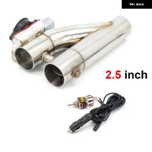 Y パイプ 電動排気カットアウトON/OFFデュアル バルブ コントローラ ー付きカットアウトダウン パイプ キット 304 ステンレス - 2.5 Inch type1