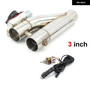 Y パイプ 電動排気カットアウトON/OFFデュアル バルブ コントローラ ー付きカットアウトダウン パイプ キット 304 ステンレス - 3.0 Inch type1