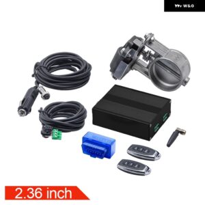 OBD2 2インチ/2.36インチ/2.5インチ/2.75インチ/3インチ真空 ポンプ 排気カットアウト電気 制御 バルブ キット リモコン とAPP 制御 付き - 2.36inch(60mm)