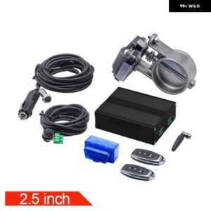 OBD2 2インチ/2.36インチ/2.5インチ/2.75インチ/3インチ真空 ポンプ 排気カットアウト電気 制御 バルブ キット リモコン とAPP 制御 付き - 2.5inch(63mm)