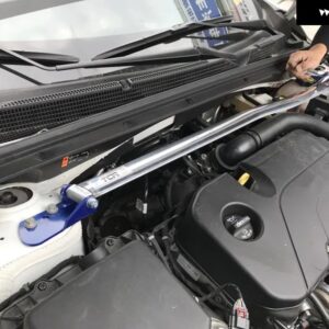 サスペンションストラットバー 合金 ボディ補強マリブXLに適合カーアクセサリースタビライザーバーバーテンションロッド - Blue