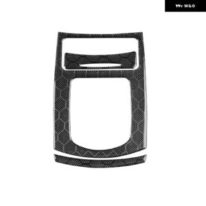 インフィニティ G37 G25 Q60 六角ハニカム カーボンセンター コンソール ギア シフト パネル トリム カバー カーアクセサリー ステッカー - Honeycomb Carbon