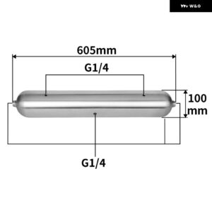 1.5ガロンのアルミ100MM幅のあらかじめなエアタンクのエアサスペンション システム チューニング部品を磨き - 1.5 Gallon
