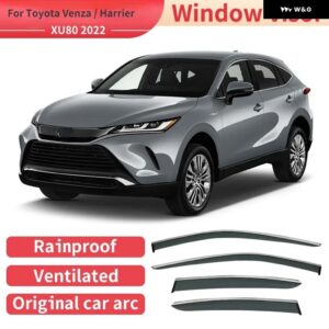 ハリアー ヴェンザ XU80 2022 ウィンドウバイザー 日ヨークシェルター 4個 サイドウィンドウガードベント日ヨークシェルター レインガードドアバイザー - black
