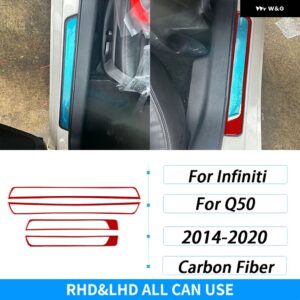 インフィニティ Q50 2014-2020 カーボン アウター ドアシル パネル 装飾 ストリップ車内 装飾 アクセサリー ステッカー - Red Carbon Fiber