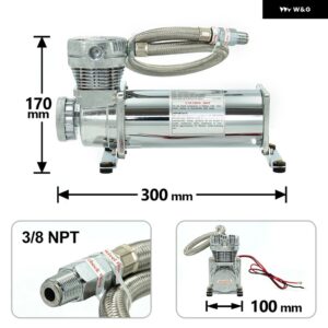 1個 DC 12V 200 PSI アウトレット 1/4 NPT 3/8 NPT カーエアサスペンションコンプレッサー 14ASC - 3 8NPT Silver
