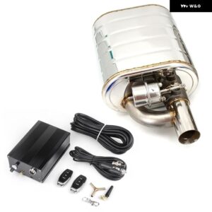 2インチ2.5インチ 3インチインチマフラーダンプ バルブ ステンレス 電気排気カットアウト リモコンセット ブラック コントロール - 60MM Left with Pump