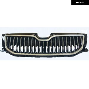 フロントレーシング バンパー グリル アッパー グリル シュコダオクタヴィア 2015 2016 2017 レーシング グリル ABS クロームカー スタイリング - B