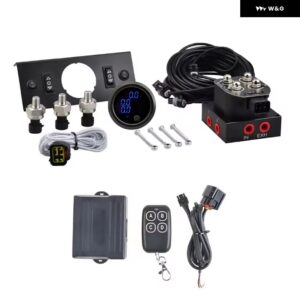 3色エアライドサスペンション 3 で 1 表示圧力計電磁弁とリモート コントロール パネル 船型スイッチ - Complete Blue