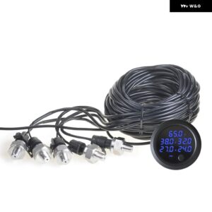 超薄型エアサスペンション圧力計2インチ 52MMエアライドメーターLED5 ディスプレイ 1/8NPTセンサー - BLUE DISPLAY