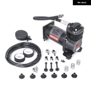 スーパーサイレント 69DB SQ420 DC 12V 300PSI アウトレット 1/4 CARTEEAIR エアサスペンションコンプレッサー/ ポンプ シルバー/ブラック - OUTLET 14 black