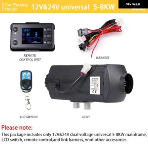 12V 24V エア パーキング ヒーター 5KW-8KW 車ディーゼルヒーター リモコン + LCD スイッチ ハーネス ウォーマーボート トラック アクセサリー - 12V 24V Heater