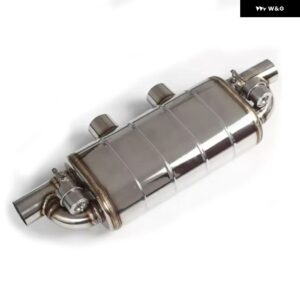 ステンレス 製エキゾーストTマフラー ダブルインダブルアウトキャタバック真空 バルブ マフラー - 76 Inlet 63 Outlet