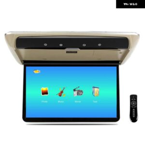 11.6インチ MP5 車ルーフモニター フリップダウン HD ビデオプレーヤー 1080P IPS スクリーン USB SD HDMI FM オーディオ 出力ビデオ オーディオ 入力 - beige