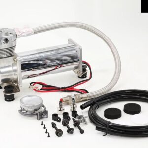 スーパーサイレント 70DB SQ495 DC 12V 300PSI アウトレット 3/8 1/4 CARTEEAIR エアサスペンションコンプレッサー/ ポンプ シルバー/ブラック - OUTLET 38 Silver