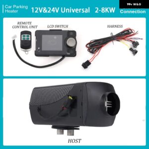 2/5/8KW ディーゼル エアヒーター 12V24V ブルートゥースヒーター サイレンサー リモコン トラック ボート RV パーキング ディーゼルヒーター - 2-8KW