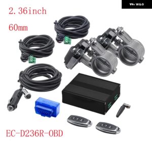ビデオは2.02.53.0インチサイズのダブル電動排気カットアウト バルブ リモコン とアプリ付きOBD コントロール を示して - 2.36inch