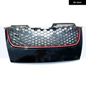 自動フロントセンターメッシュ バンパー グリル カーボンブラック レーシング グリル VW ジェッタ MK5 GTI 2005-09 レーシング グリル - b