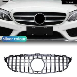 2015-2018 GT メルセデス ベン Cクラス W205 フロント バンパー グリル スライバー/グロスブラックカーアクセサリー - Silver Colour