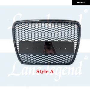 RS6 スタイル 完璧にマッチフロントフード バンパー グリル エンブレムなし レーシング グリル A6/S6 C6 2005 - 2011 - Style A