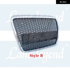 RS6 スタイル 完璧にマッチフロントフード バンパー グリル エンブレムなし レーシング グリル A6/S6 C6 2005 - 2011 - Style B