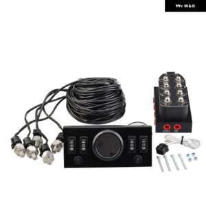 コントロール パネル 船舶型スイッチと ソレノイド バルブ 5IN1 ディスプレイ エアサスペンション圧力計 - black