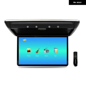 12.2インチ MP5 車ルーフモニター フリップダウン 1080P ビデオプレーヤー HD スクリーン IPS スクリーン USB SD HDMI FM オーディオ 出力ビデオ オーディオ - black