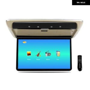 12.2インチ MP5 車ルーフモニター フリップダウン 1080P ビデオプレーヤー HD スクリーン IPS スクリーン USB SD HDMI FM オーディオ 出力ビデオ オーディオ - beige