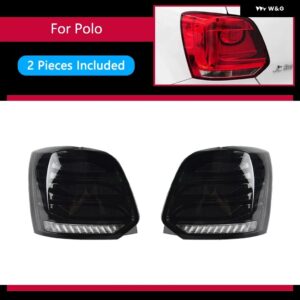 カー スタイリング テールランプポロ LED テールライト 2009-2017 ポロテール LIGHS LED DRL ダイナミ信号ブレーキリバース自動車アクセサリー - smoke