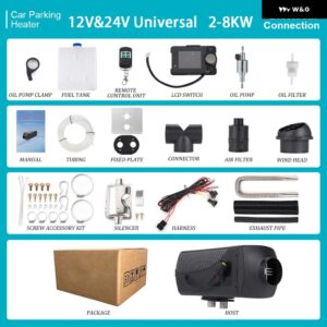 2/5/8KW ディーゼル ヒーター 12V24V BLUETOOTH アプリ リモコン 自動温度調整 エアヒーター RV トレーラー キャンピングカーバン - 12V24V