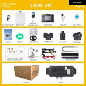 12V/24V 車ディーゼル パーキング ヒーター 5KW-8KW リモコン 液晶デジタルスイッチ 車 トラック バン暖房アクセサリー - 24V 5-8KW
