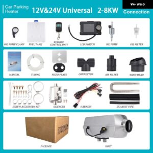 2-8KW 12V24V スプリットマシン BLUETOOTH パーキング ヒーター リモコン 温度調整 エアヒーター RV トレーラー キャンピングカーバン - 12V24V Universal