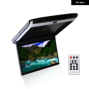 12.5インチ MP5 車ルーフモニター TV フリップダウン 1080P ビデオプレーヤー HD IPS スクリーン USB SD HDMI FM オーディオ 出力ビデオ オーディオ 入力 - black