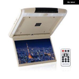 12.5インチ MP5 車ルーフモニター TV フリップダウン 1080P ビデオプレーヤー HD IPS スクリーン USB SD HDMI FM オーディオ 出力ビデオ オーディオ 入力 - beige
