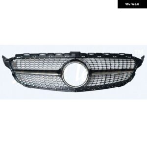 Cクラス W205 ダイヤモンド グリル フロントメッシュ グリル カーパーツ メルセデス C180 C200 C250 2015-2018 当然フロント バンパー グリル - black