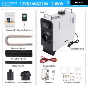 2/5/8KW ディーゼル エアヒーター 12V24V220V カーヒーター サイレンサー BLUETOOTH リモコン トラック ボート RV ディーゼル ヒーター - 2-8KW