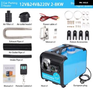 12V 24V 220V ディーゼル ヒーター 2KW-8KW ポータブル BLUETOOTH 制御 単穴 3 で 1 アルミシェルエア パーキング ヒーター - 12V 24V 220V Heater