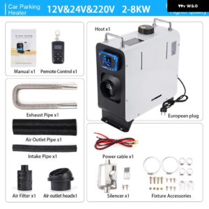 2-8KW ディーゼルエアヒーター 液晶 パネル と リモコン ポータブル 低 パーキング ヒーター 高速加熱ノイズ トラック RV トレーラー - 2-8KW