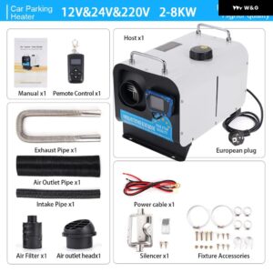5/8KW ディーゼルエアヒーター 12V/24V/220V スリーインワン ホワイト水平カーヒーター トラック ボート RV パーキング ディーゼルヒーター - 2-8KW