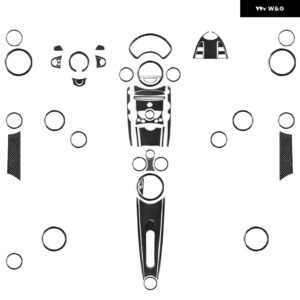 51個 レッドカーボンフルキット インテリア トリム ミニクーパーハードトップ R56 2007-2010 クラブマン R55 2008-10 コンバーチブル R57 2009-10 - Full Set LHD and RHD