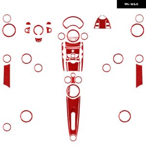 51個 レッドカーボンフルキット インテリア トリム ミニクーパーハードトップ R56 2007-2010 クラブマン R55 2008-10 コンバーチブル R57 2009-10 - Full Set LHD and RHD2