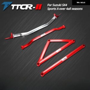 スズキ サスペンション SX4 アクセサリー フロントタワーストラットバータワーブレース シャーシ補強ロッド アンチチルトスウェイバーリンク - Red