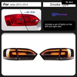 カー スタイリング テールランプジェッタ テールライト 2011-2014 ジェッタ MK6 LED テールライト DRL ウィンカーブレーキリバース自動車アクセサリー - smoke