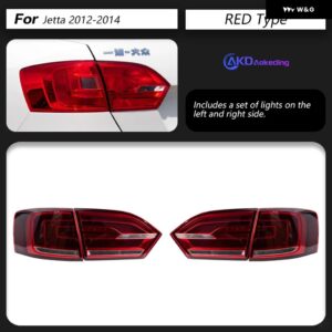 カー スタイリング テールランプジェッタ テールライト 2011-2014 ジェッタ MK6 LED テールライト DRL ウィンカーブレーキリバース自動車アクセサリー - Red