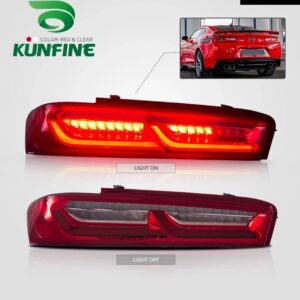 シボレー 2X テールライト カマロ 2015-2017 LED ダイナミックウィンカー プラグアンドプレイテールランプリバースフォグ テールライ - RED Clear