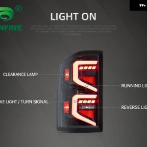 2X テールライト GMC シエラ 2014-2018 LED ダイナミックウィンカー プラグアンドプレイテールランプリバースフォグ テールライト - Clear A